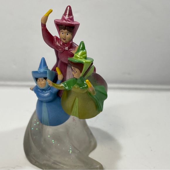 Disney Sleeping Beauty 3 Fairy Godmothers Cake Topper Flora Fauna Merryweather - Picture 9 of 10